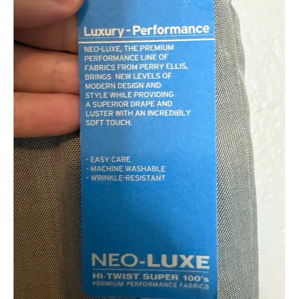 NWT Men's Perry Ellis Portfolio Neo-Luxe Gray Cuffed Dress Pants Size 32/30‎